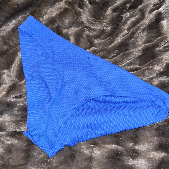 Aerie women’s XL bikini style cheekie blue seamless textured bikini bottom - Picture 1 of 3